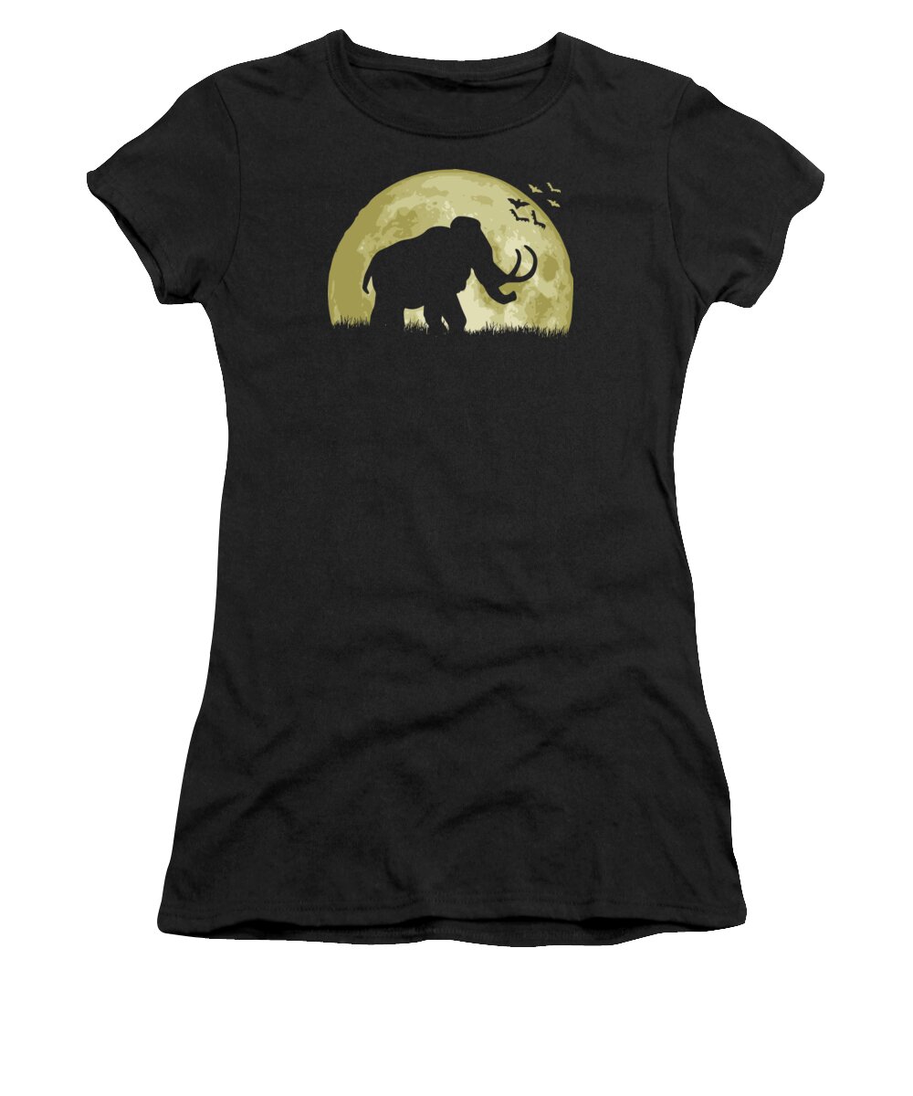 Mammoth Women's T-Shirt featuring the digital art Mammoth Full Moon by Filip Schpindel