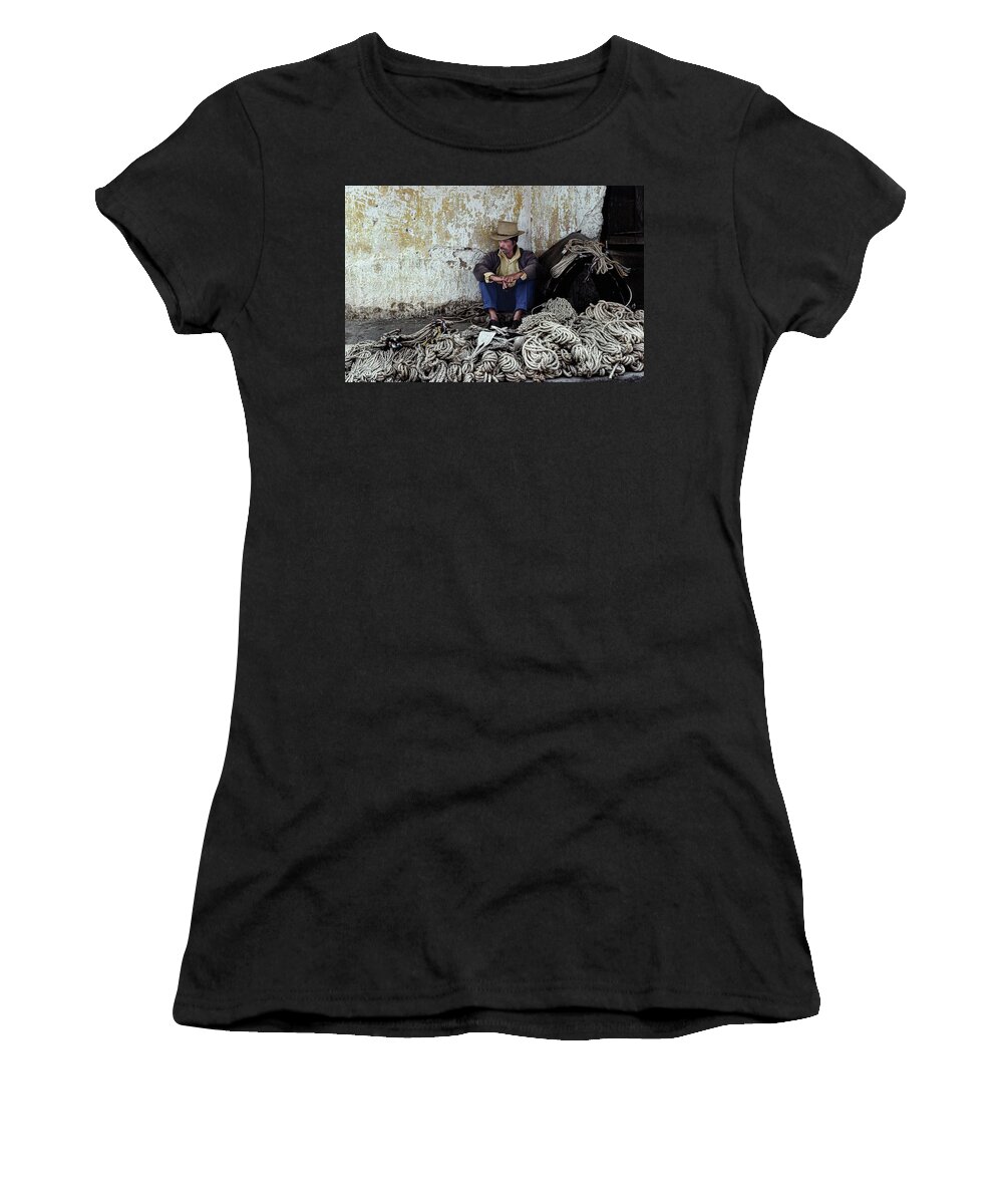 Guatemala Women's T-Shirt featuring the photograph Man With Rope by Harry Spitz