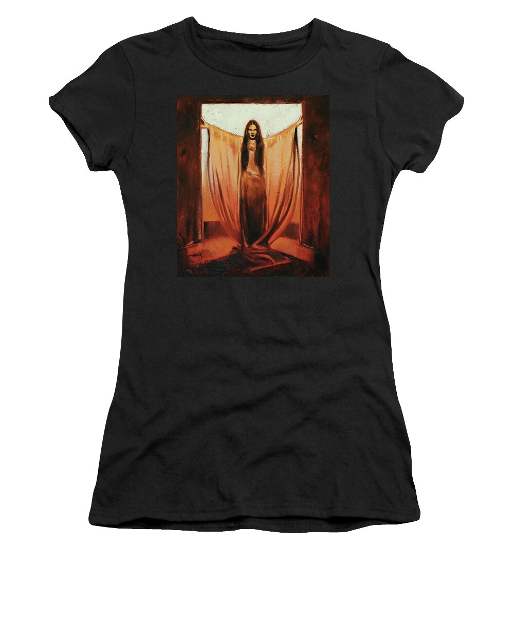 Girl Women's T-Shirt featuring the painting Mark of the Vampire by Sv Bell