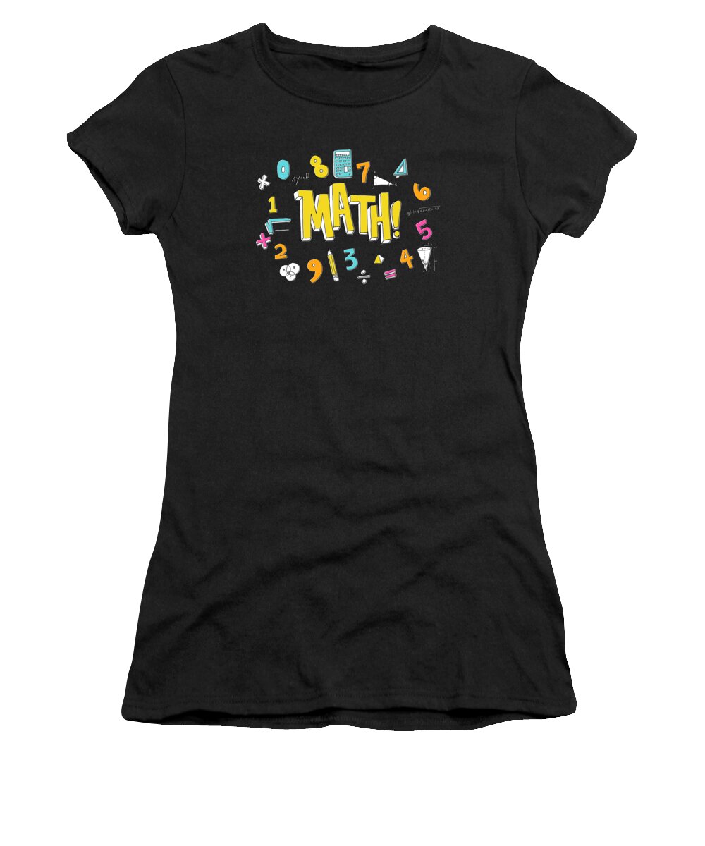Funny Women's T-Shirt featuring the digital art Math by Flippin Sweet Gear