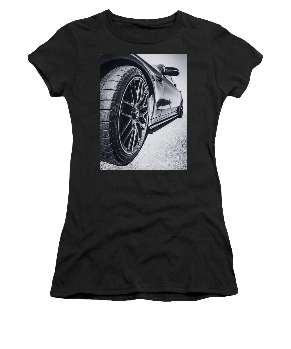 Black&white Women's T-Shirt featuring the photograph Mercedes AMG Car by MPhotographer