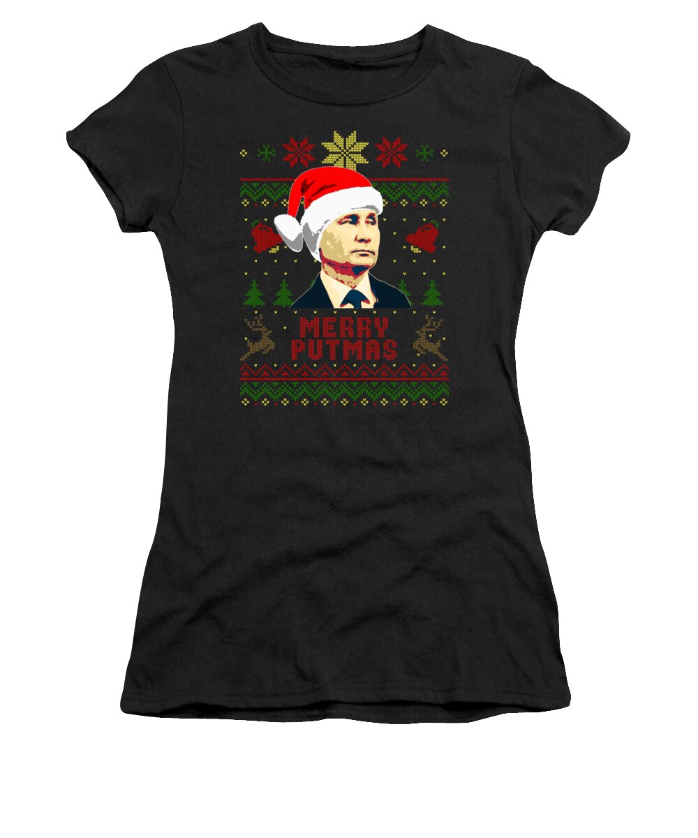 Santa Women's T-Shirt featuring the digital art Merry Putmas Vladimir Putin Christmas by Filip Schpindel