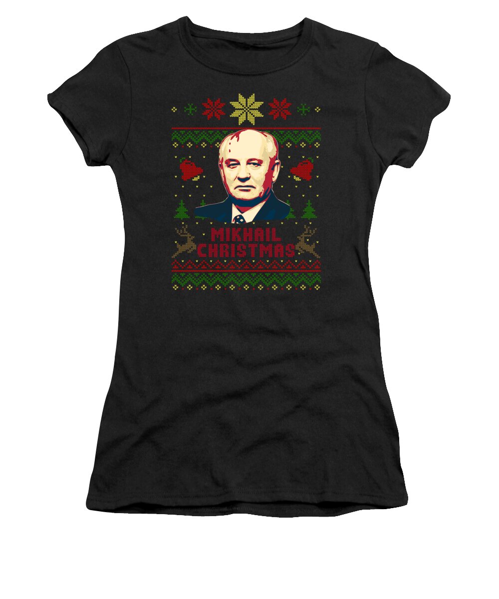 Santa Women's T-Shirt featuring the digital art Mikhail Gorbachev Christmas by Filip Schpindel