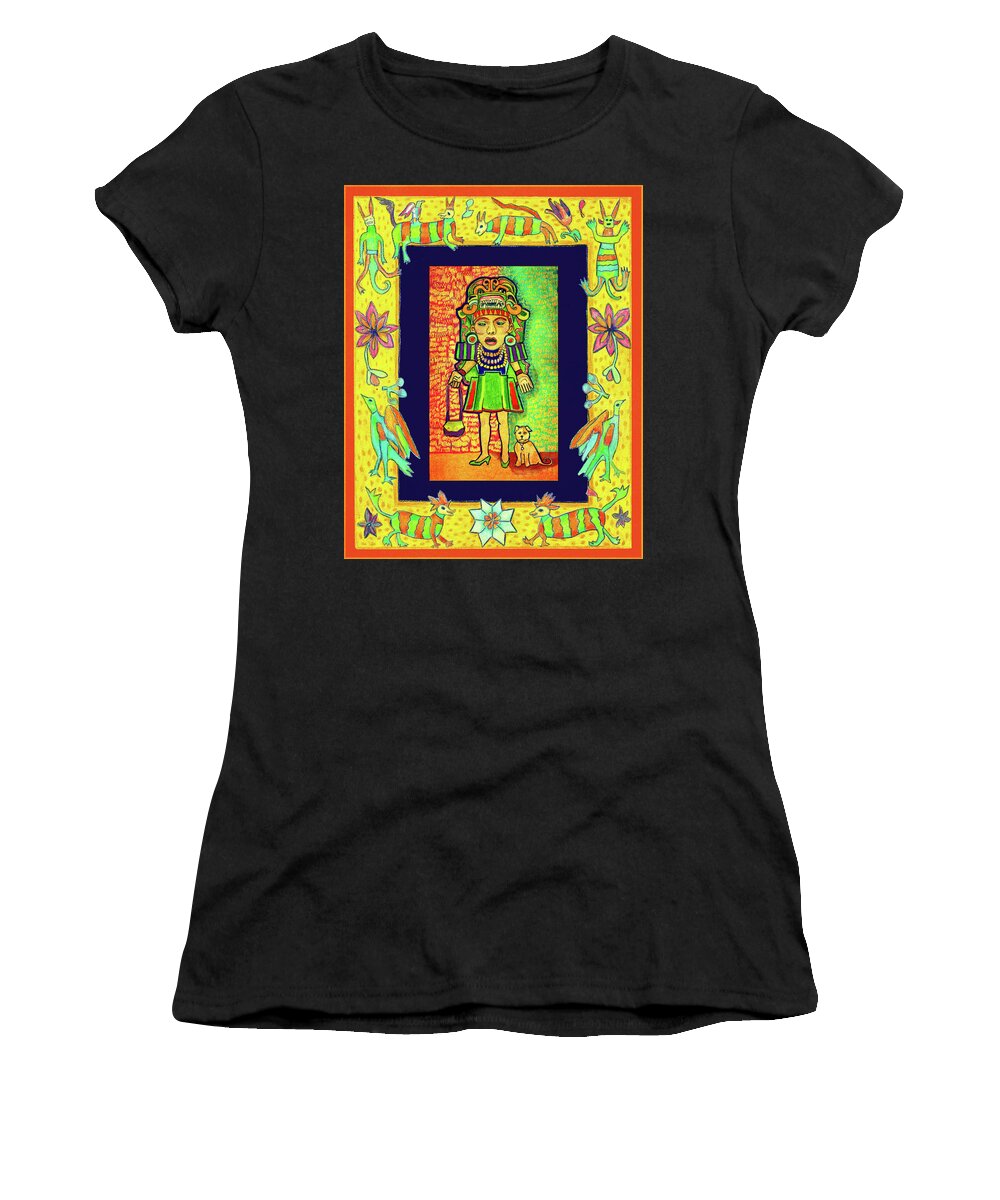 Goddess Women's T-Shirt featuring the drawing Thoroughly Modern Goddess #1 by Lorena Cassady