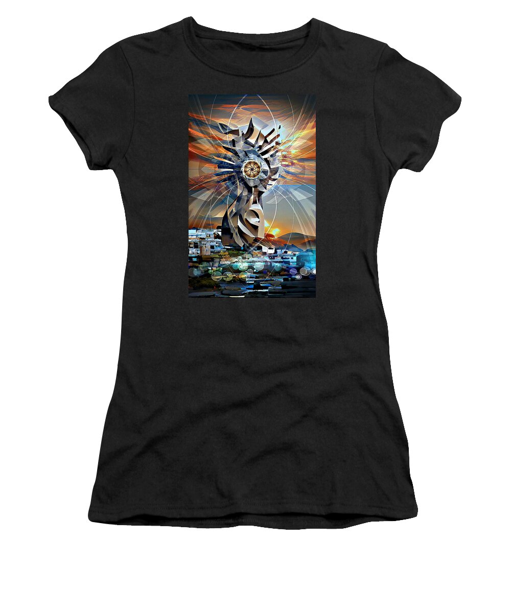 Monument Women's T-Shirt featuring the digital art Monument To The Sun by David Manlove