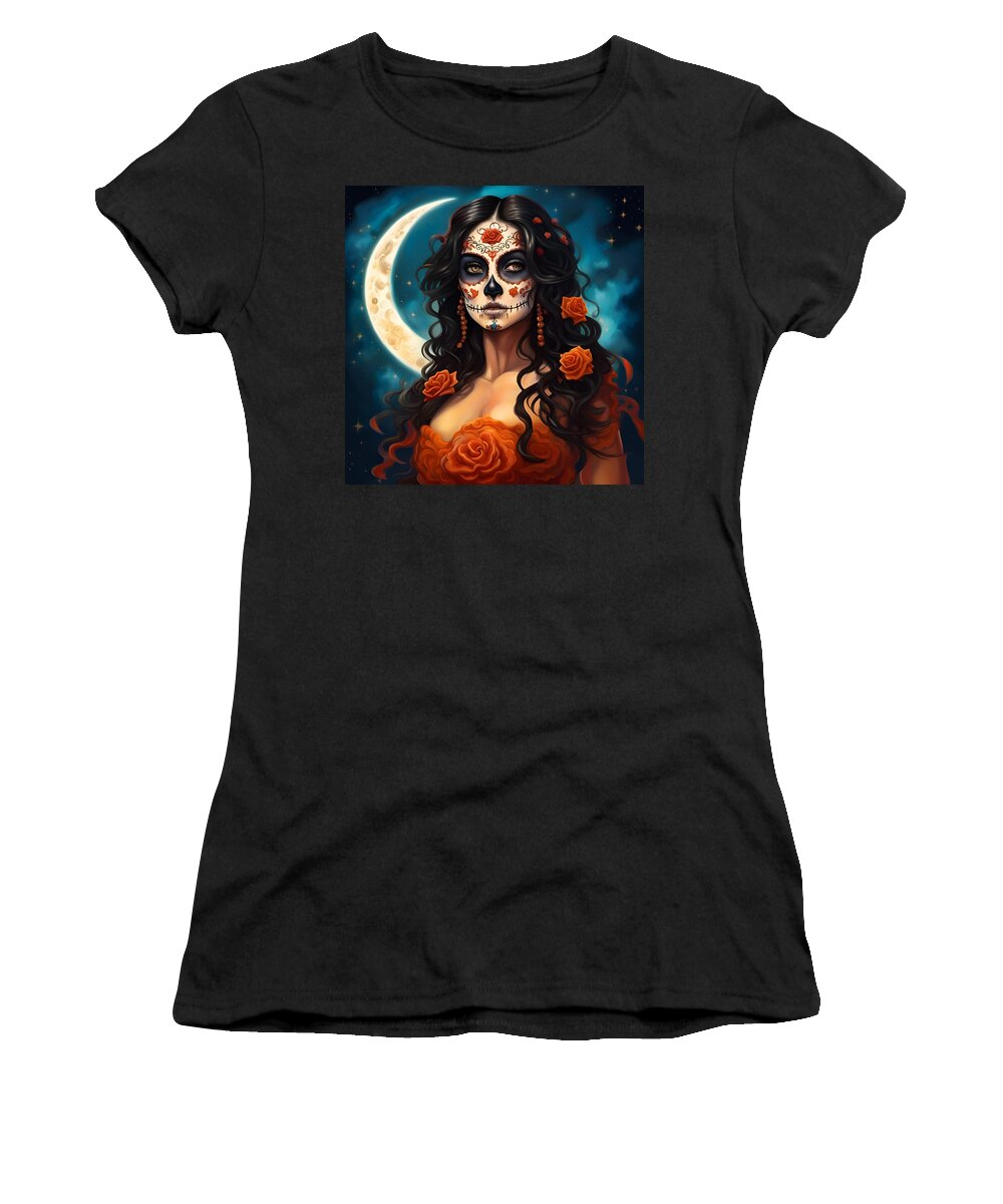 Beautiful Women's T-Shirt featuring the digital art Muerta Beauty Of The Night by Jason Denis