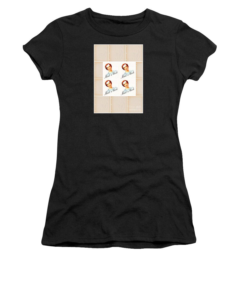 Woman Women's T-Shirt featuring the mixed media My Minds a Blank by Sally Edelstein