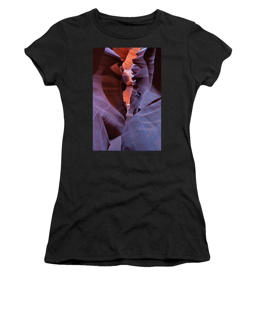 Slot Canyon Women's T-Shirt featuring the photograph Narrow Passage by Peter Boehringer