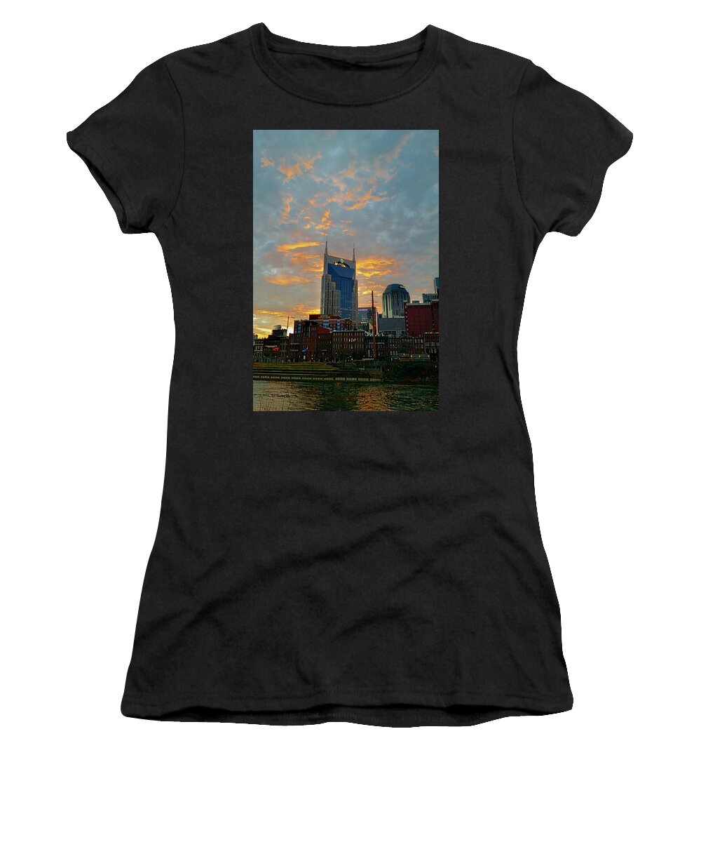 Nashville Women's T-Shirt featuring the photograph Nashville Sunset 12/28/20 by Ally White