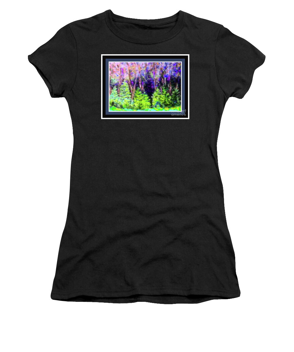  Women's T-Shirt featuring the pastel New Growth Pines by Shirley Moravec