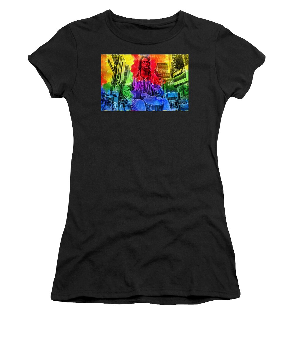 Times Square Women's T-Shirt featuring the digital art New York Rhythm by Alex Mir