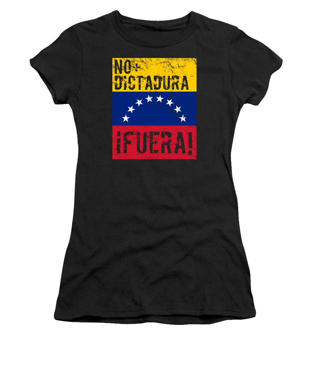 Venezuela Women's T-Shirt featuring the digital art No Dictadura Fuera Madura Protest by Flippin Sweet Gear