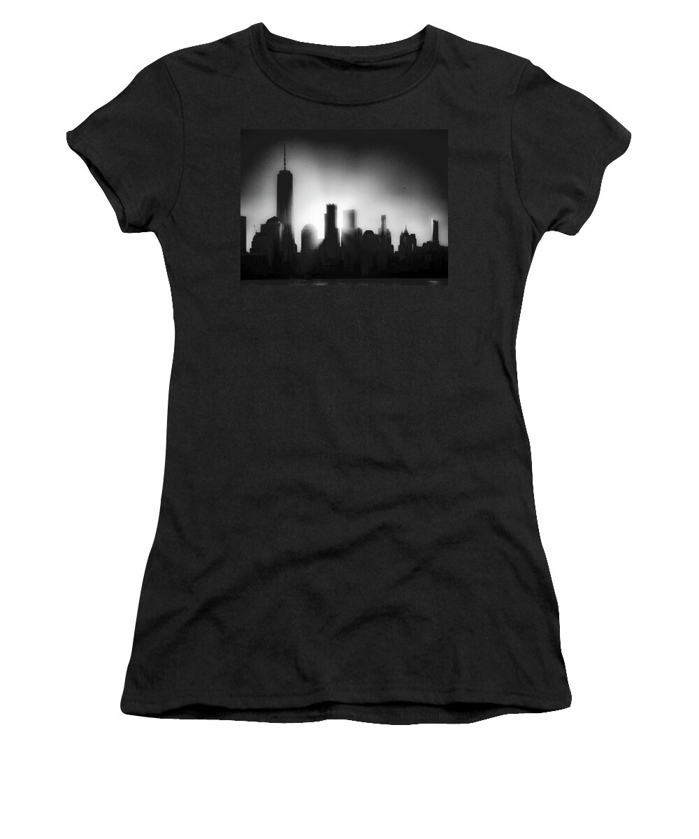 Nyc Women's T-Shirt featuring the photograph NYC Ghostly Silhouette by Alina Oswald
