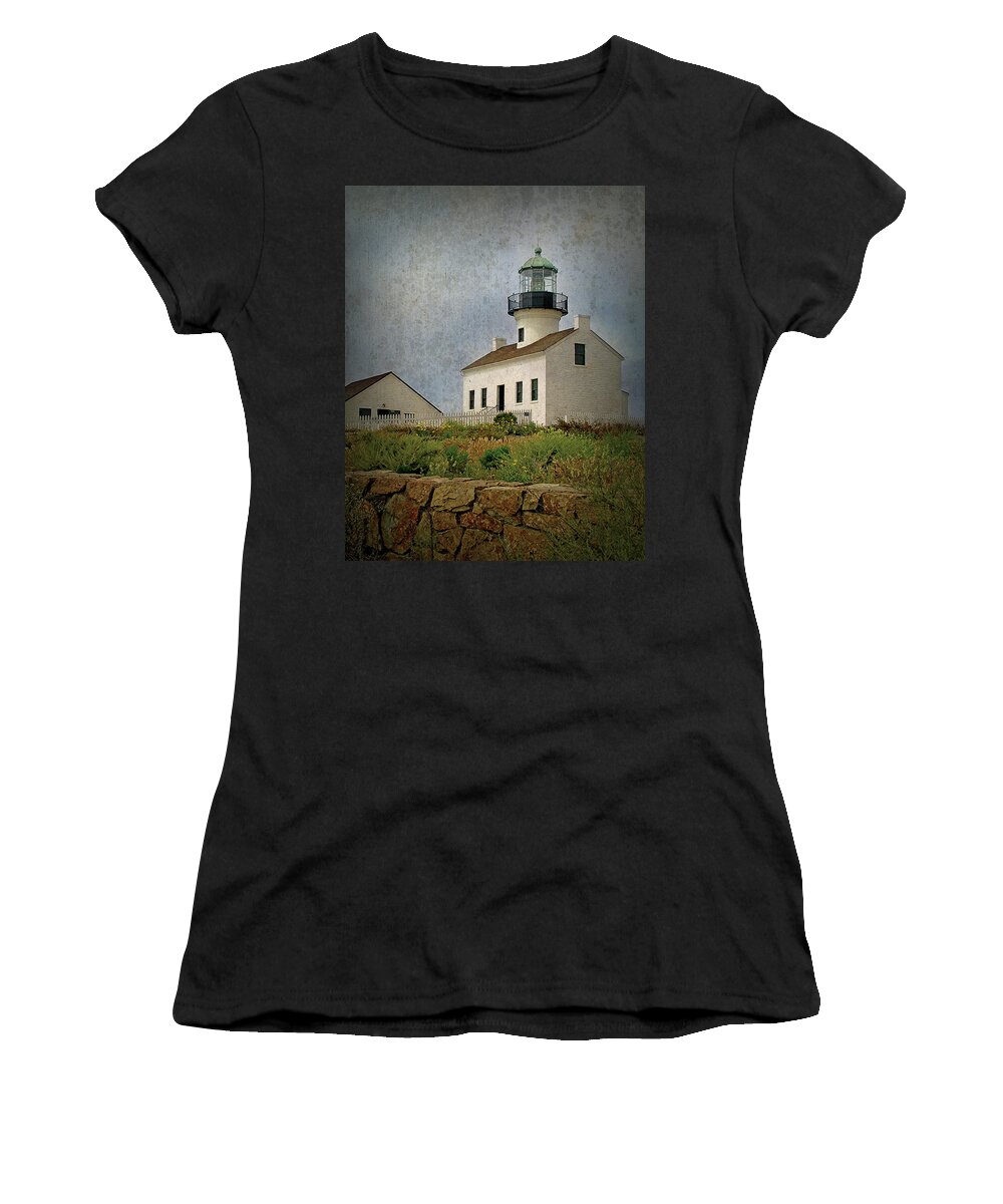 Point Loma Women's T-Shirt featuring the photograph Old Point Loma Lighthouse - San Diego, California by Denise Strahm