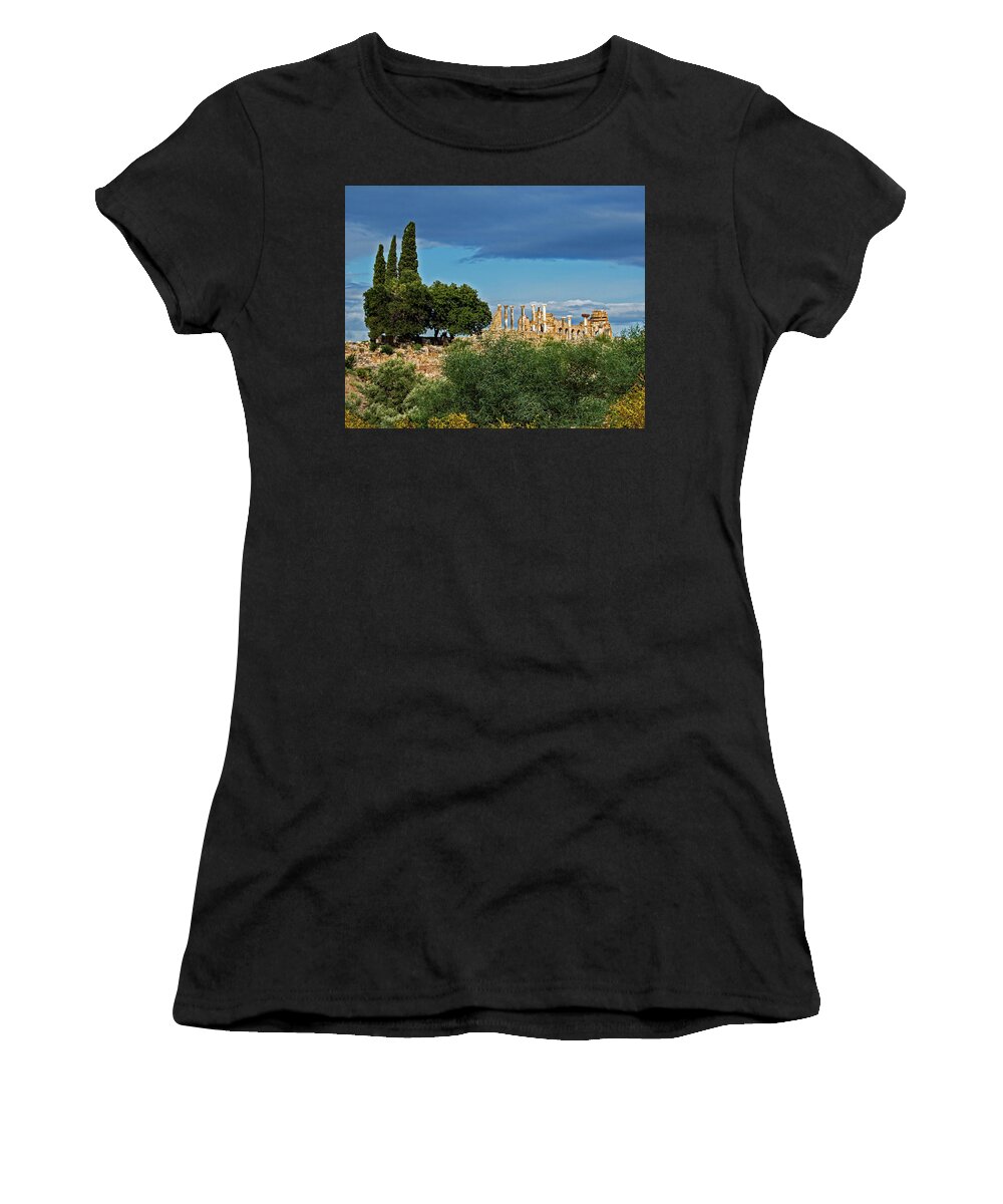Roman Ruins Women's T-Shirt featuring the photograph One For The Ancients by Edward Shmunes