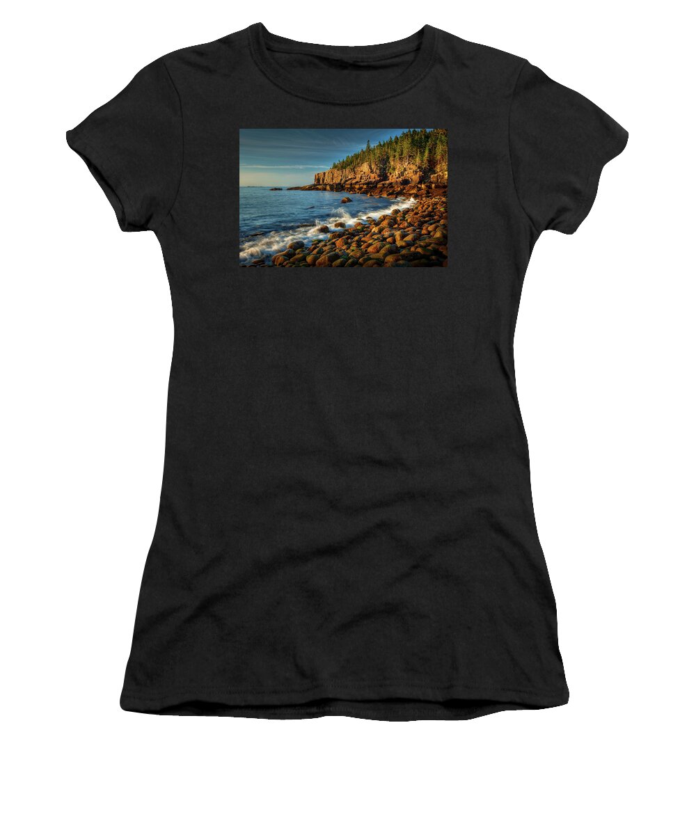 Acadia Women's T-Shirt featuring the photograph Otter Cliff 2461 by Greg Hartford