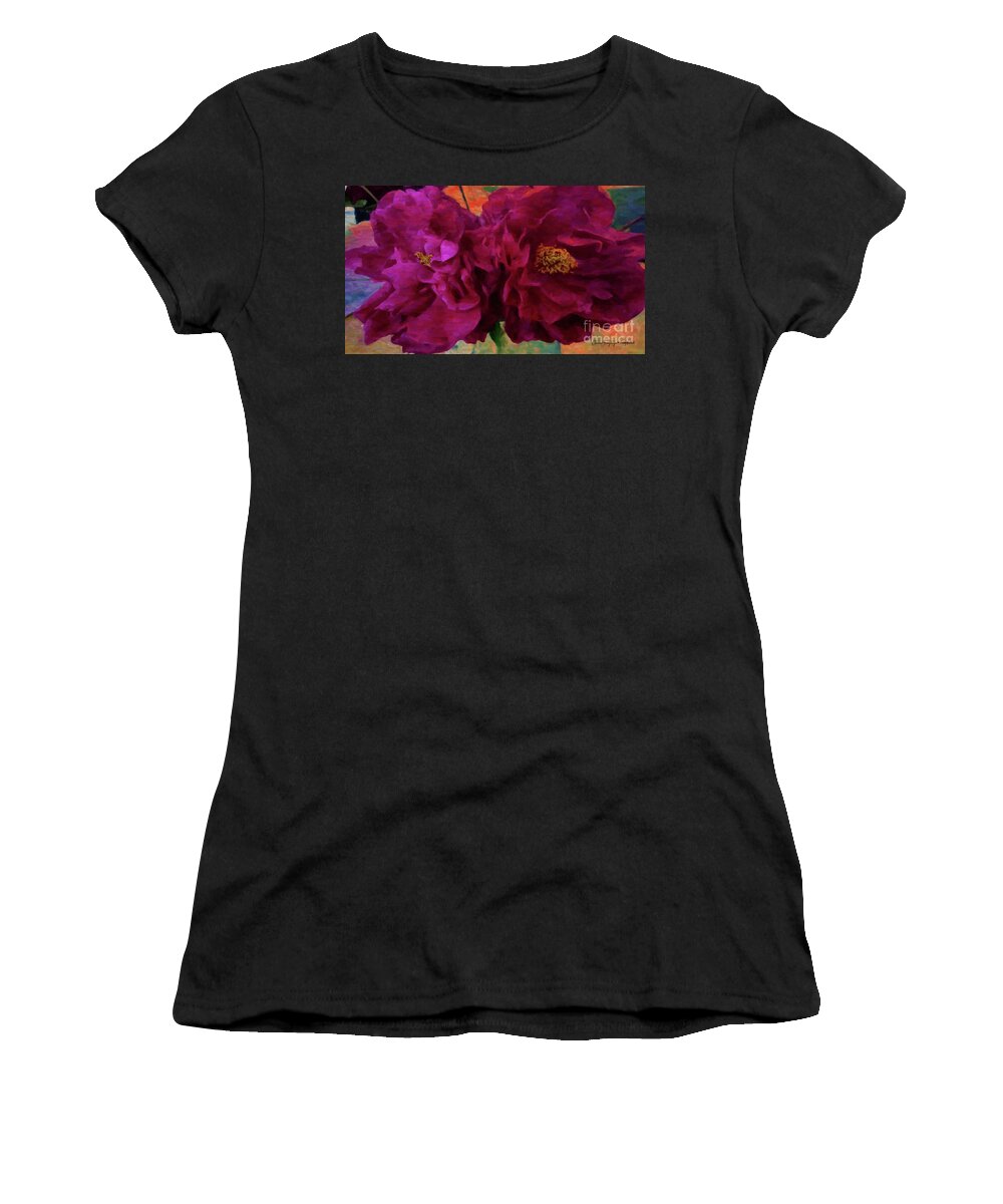 Peonies Women's T-Shirt featuring the painting Painted Peonies by Chris Armytage