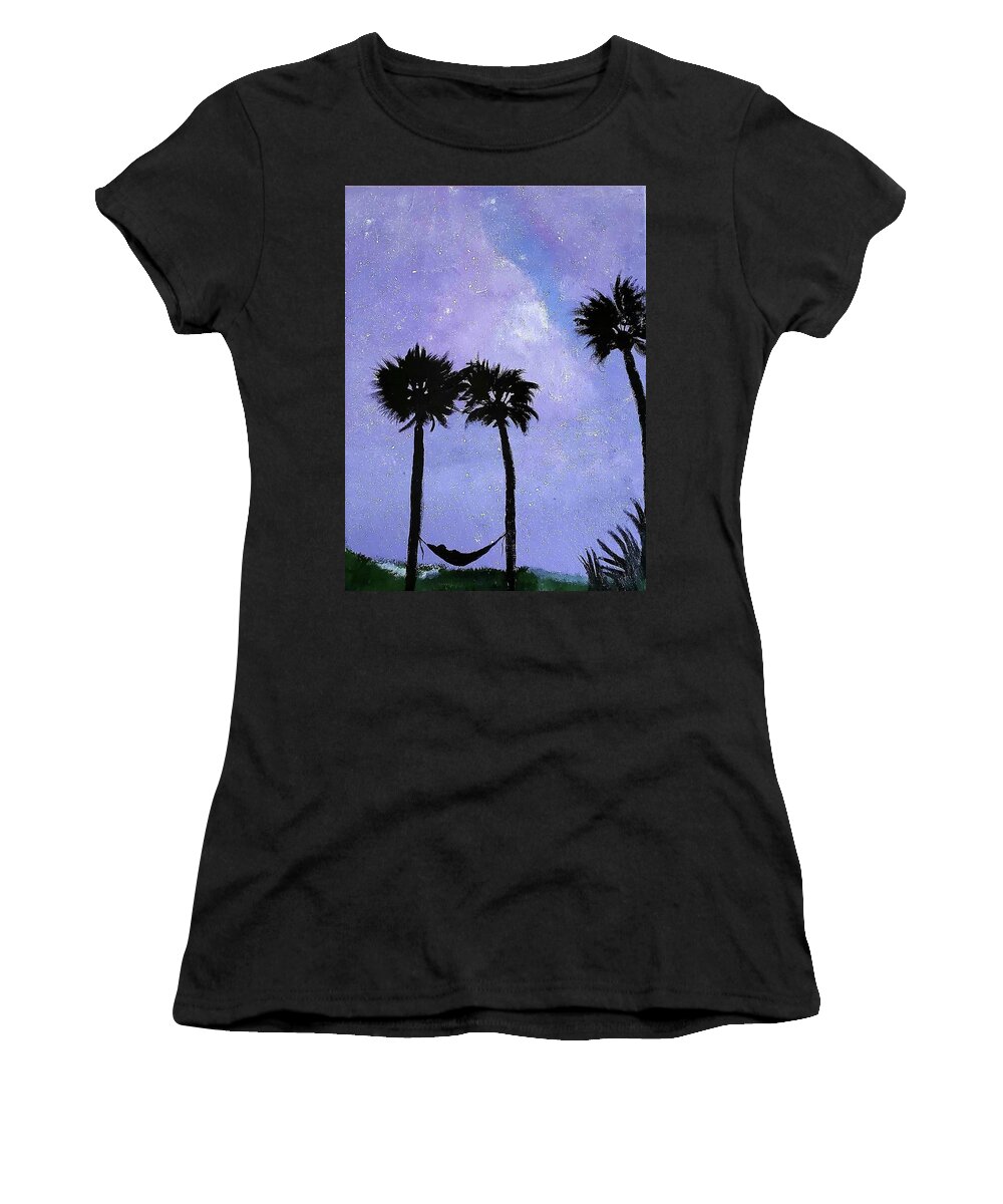  Women's T-Shirt featuring the painting Palmetto Night by Amy Kuenzie