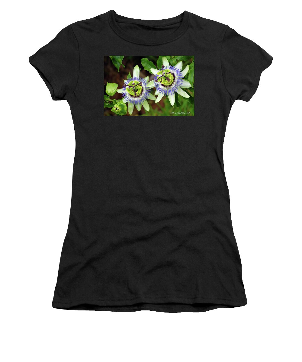 Passion Flowers Women's T-Shirt featuring the digital art Passion Flowers 09921 by Kevin Chippindall