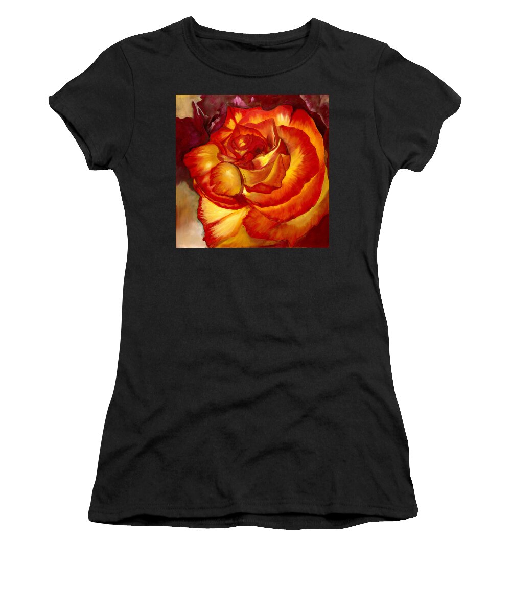 Romance Women's T-Shirt featuring the painting Passion by Juliette Becker