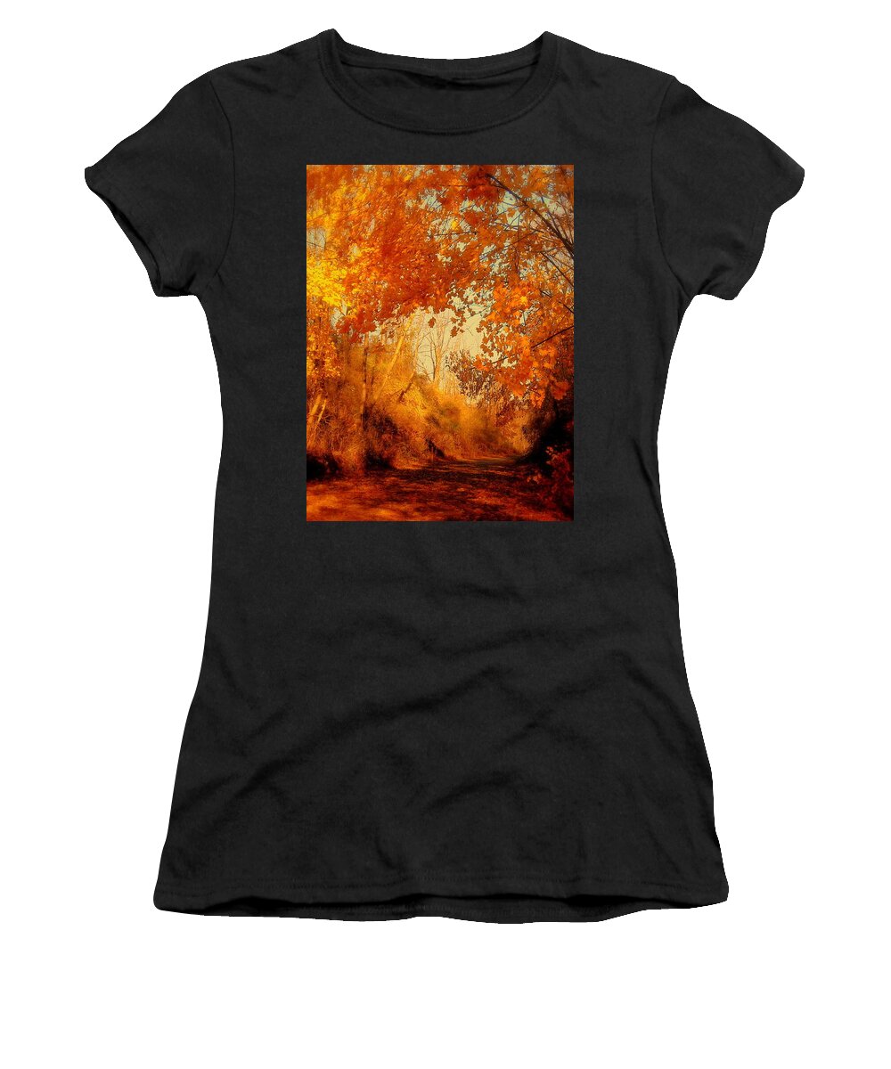 Path Women's T-Shirt featuring the photograph Path of Gold by Tami Quigley