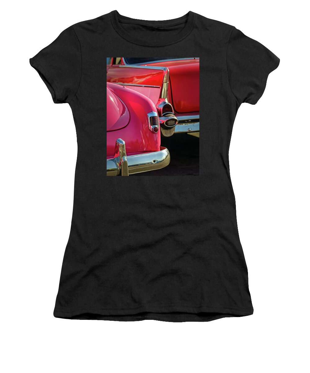 Cars Women's T-Shirt featuring the photograph Pink and Red by M Kathleen Warren