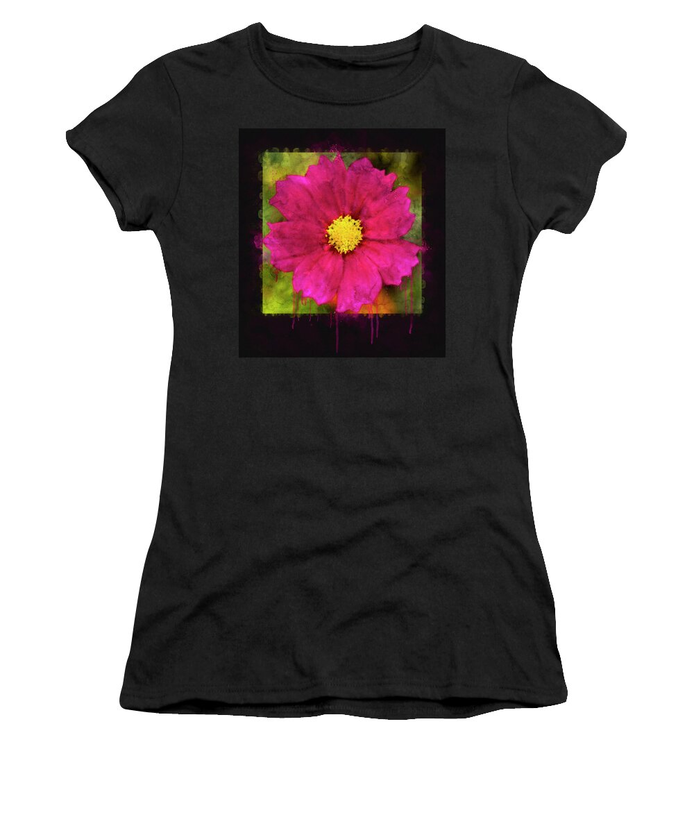 Beautiful Women's T-Shirt featuring the painting Pink Cosmos by Roger Snyder