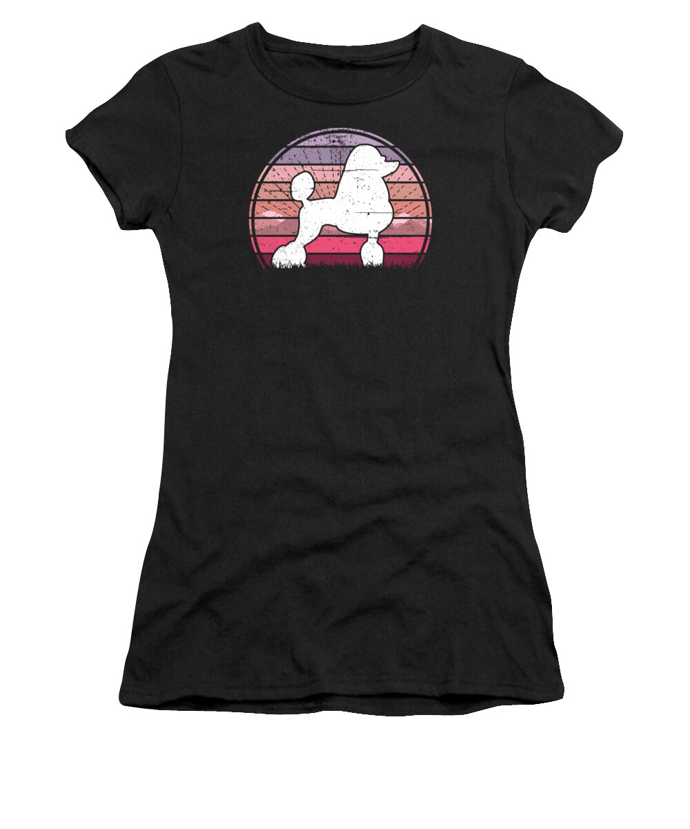 Poodle Women's T-Shirt featuring the digital art Poodle Sunset by Megan Miller