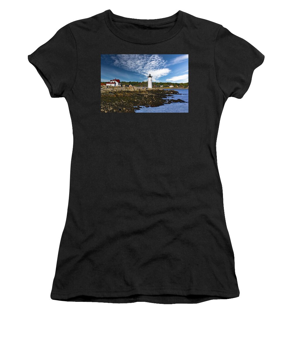 Lighthouse Women's T-Shirt featuring the photograph Portsmouth Harbor Lighthouse by Carolyn Mickulas
