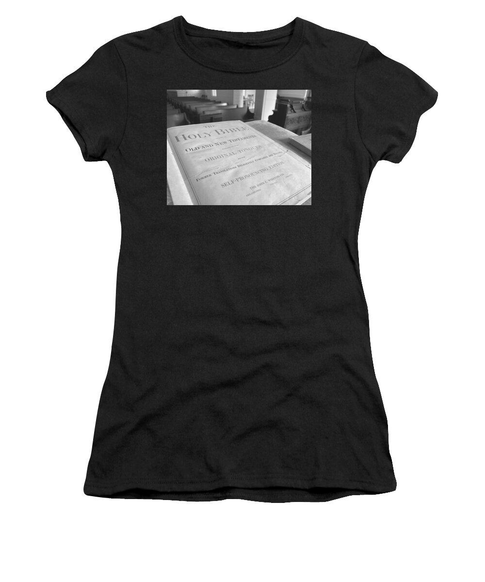 Rockford Women's T-Shirt featuring the photograph Power of the Pulpit BW by Lee Darnell