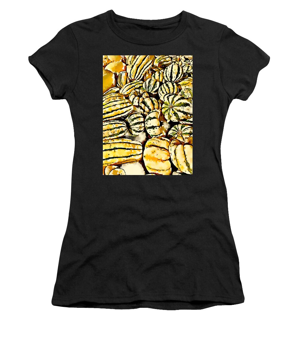 Pumplins Ready Froi Sale Women's T-Shirt featuring the digital art Pumpkins by Steve Glines