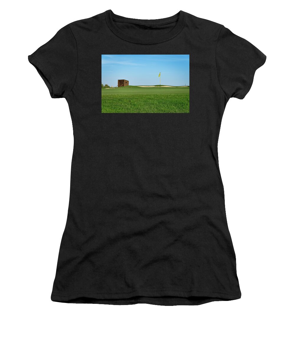 Quinta Do Lago Women's T-Shirt featuring the photograph Quinta do Lago Golf Course and Birdwatching Tower by Angelo DeVal
