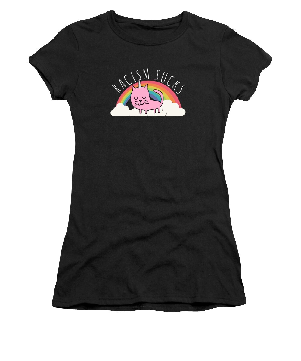 Woke Women's T-Shirt featuring the digital art Racism Sucks Make Racism Wrong Again by Flippin Sweet Gear
