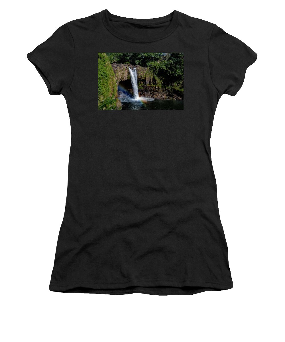 Waterfall Women's T-Shirt featuring the photograph Rainbow Falls 2 by Cindy Robinson