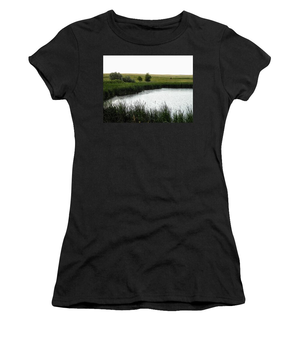 Pond Women's T-Shirt featuring the photograph Rainy Pond by Amanda R Wright