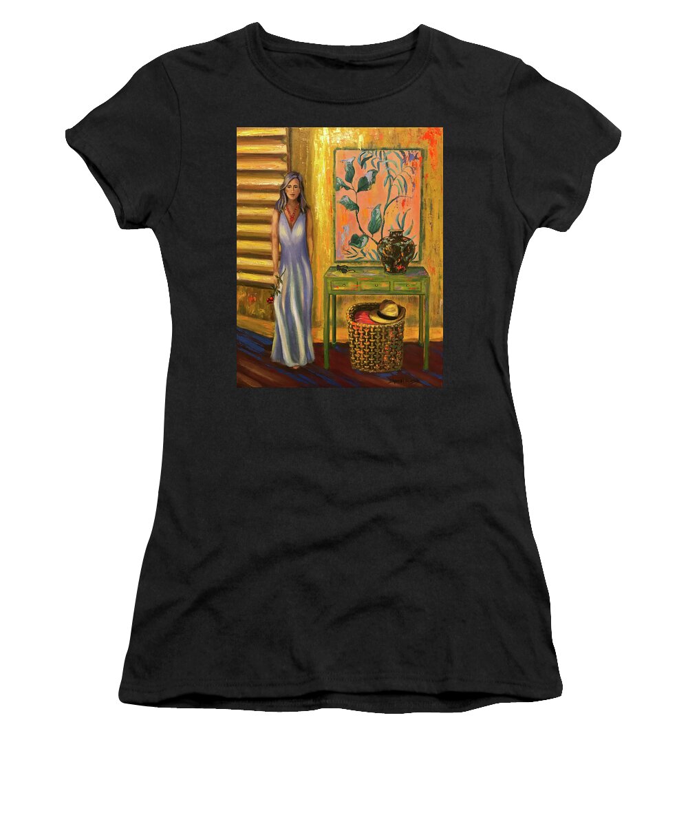 Paintings Women's T-Shirt featuring the painting Ready Set II by Sherrell Rodgers