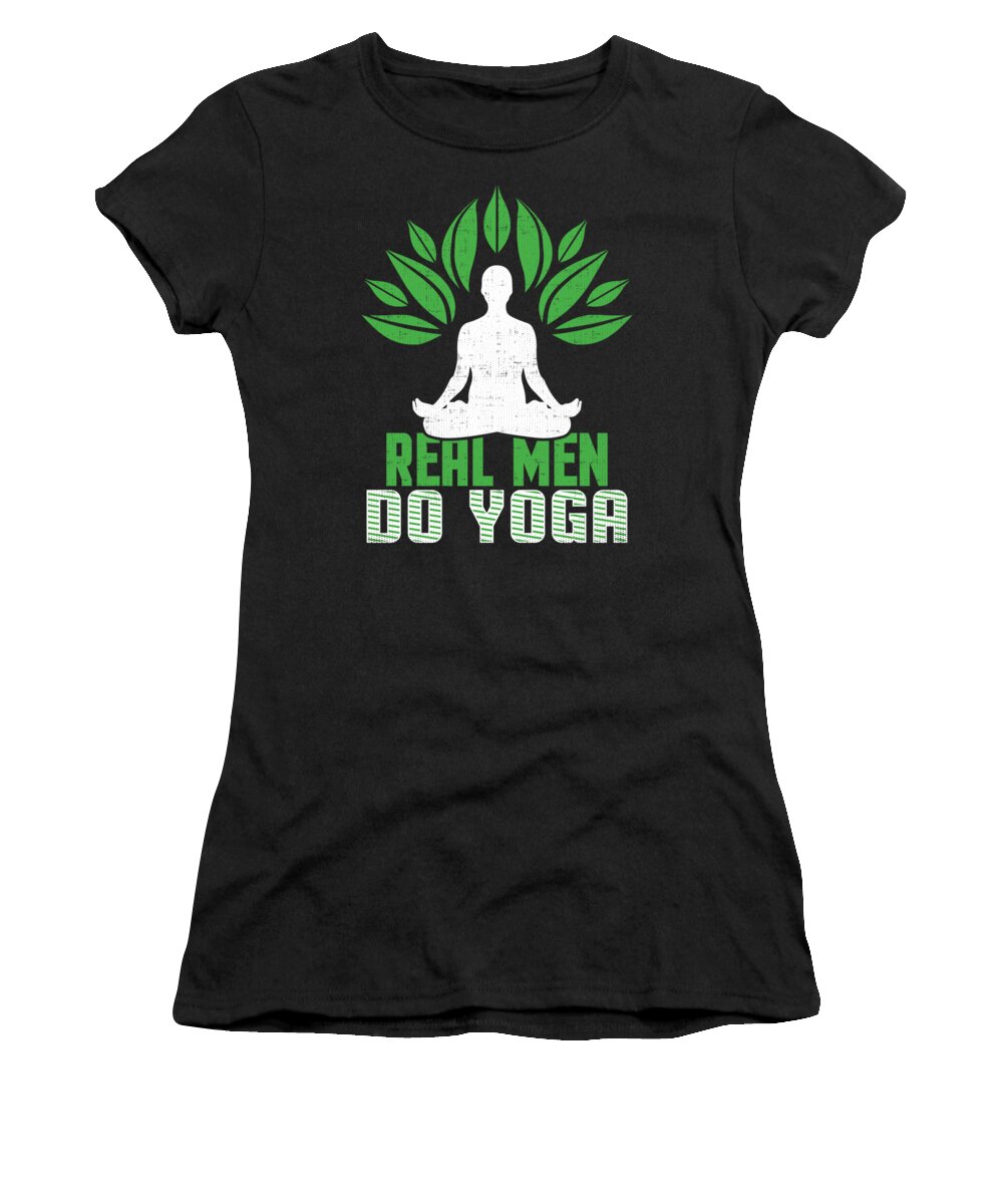 Real Men Do Yoga Green Leaf Women's T-Shirt by Jacob Zelazny - Pixels