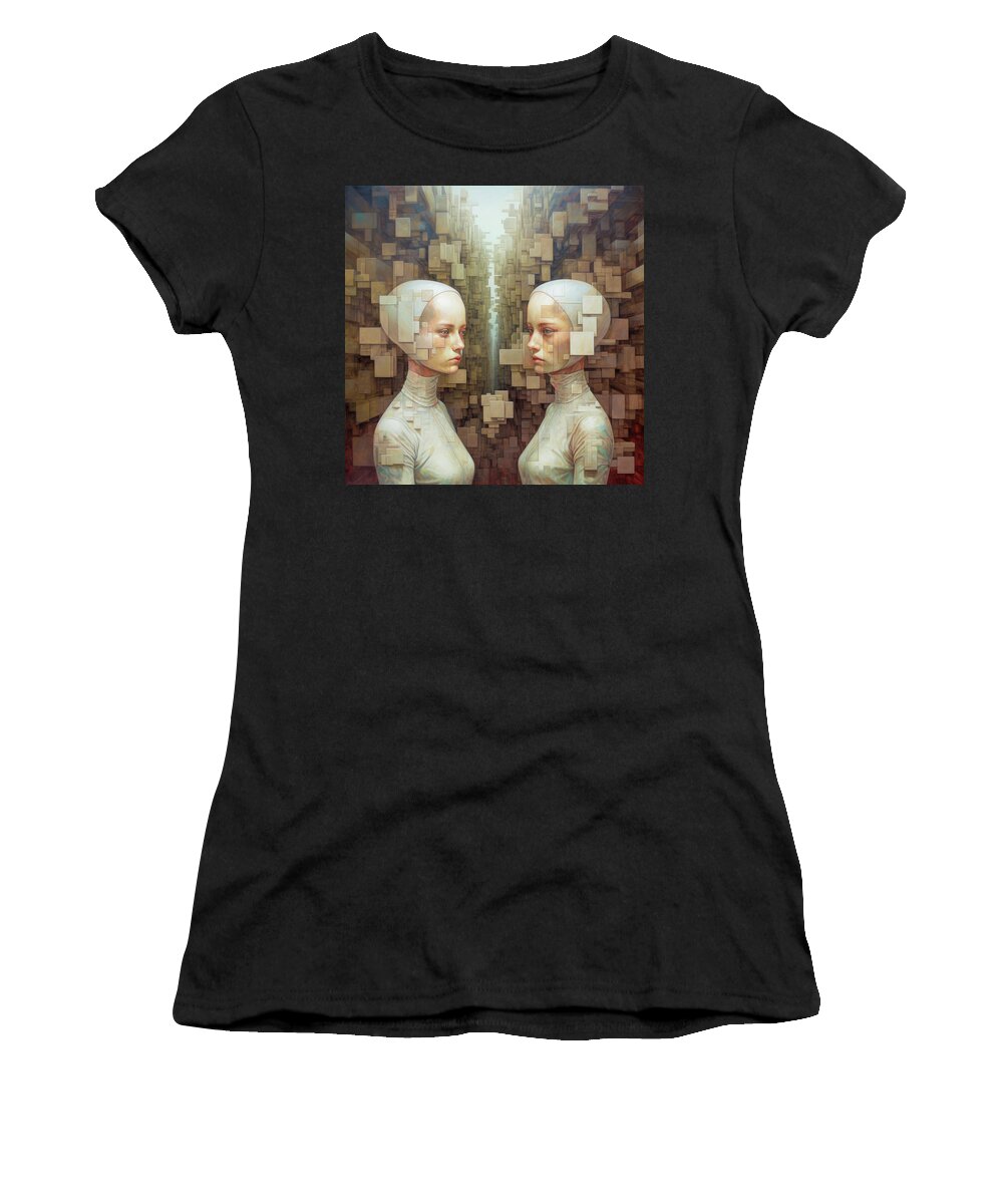 Woman Women's T-Shirt featuring the digital art Recursive Self 04 by Matthias Hauser