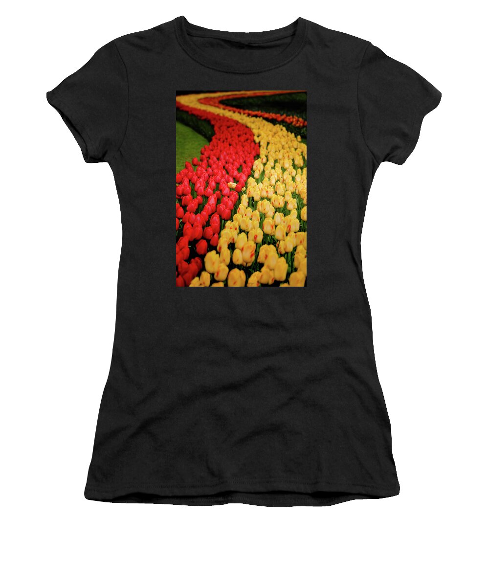 #holland #keukenhof #netherlands #tulip #galagan #edwardgalagan #edgalagan #nederland #dutch #top #topphotography #artphotography #artphotographer  #art #canon #flower #instagram Women's T-Shirt featuring the photograph Red and Yellow by Edward Galagan