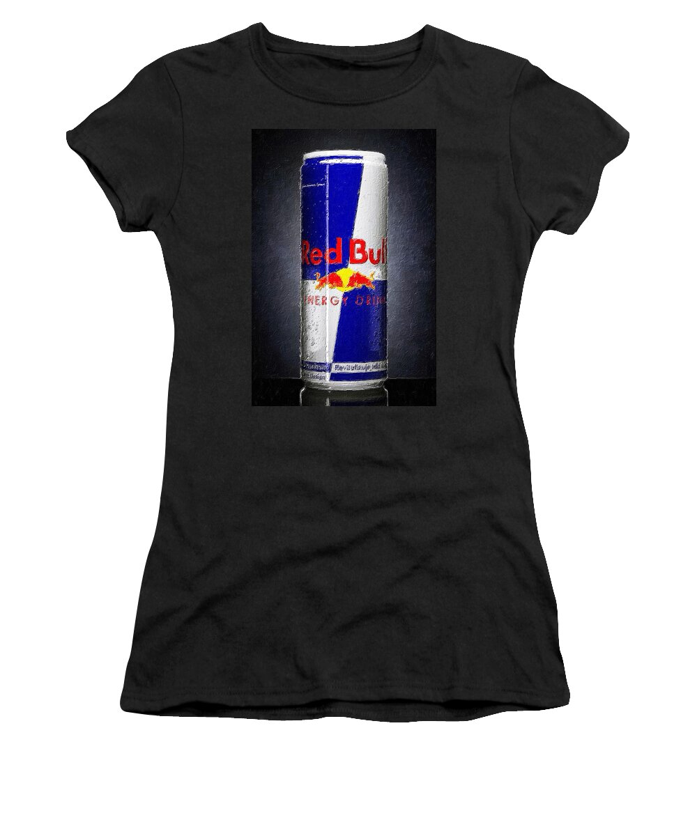 Red Bull Women's T-Shirt featuring the painting Red Bull Ode To Andy Warhol Can by Tony Rubino