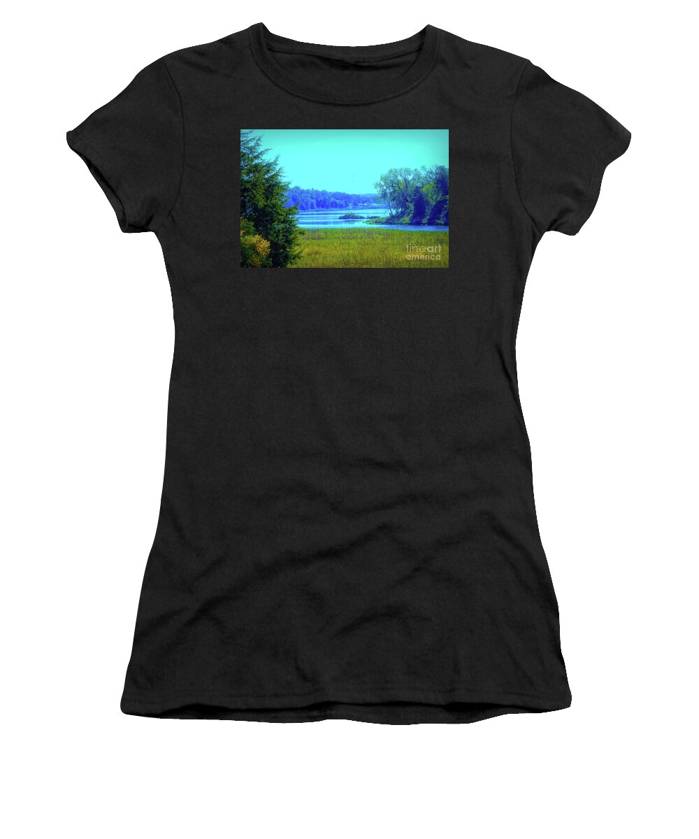 Landscape Women's T-Shirt featuring the photograph Red River Oklahoma side by Diana Mary Sharpton