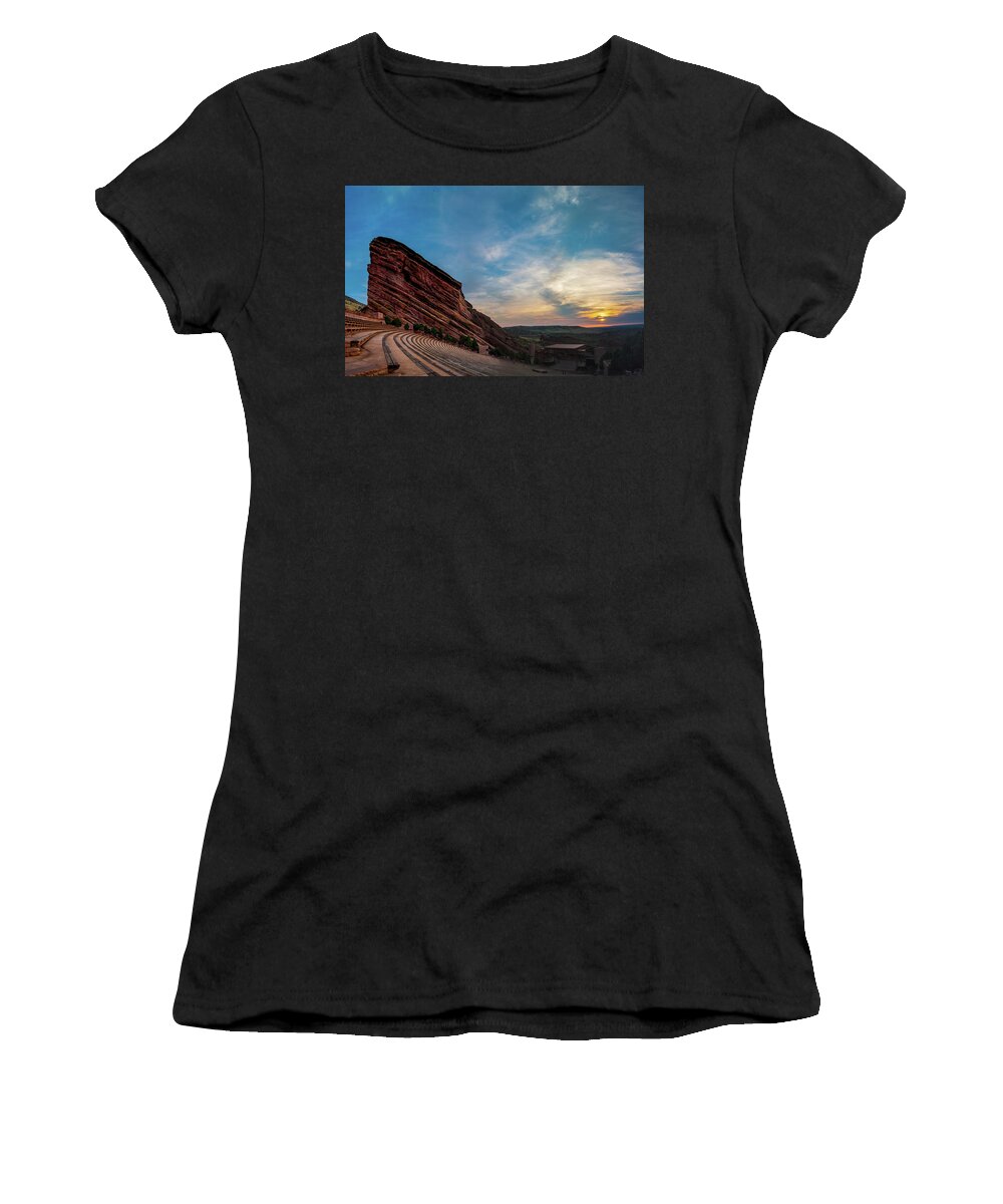 Red Rocks Women's T-Shirt featuring the photograph Red Rocks Sunrise by Chuck Rasco Photography