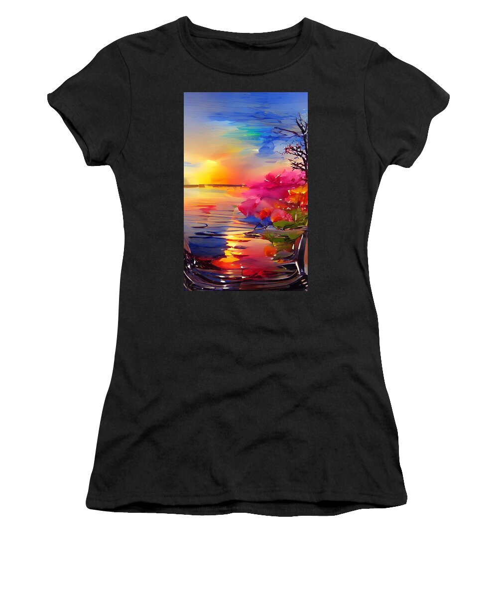  Women's T-Shirt featuring the digital art ReflectRed by Rod Turner