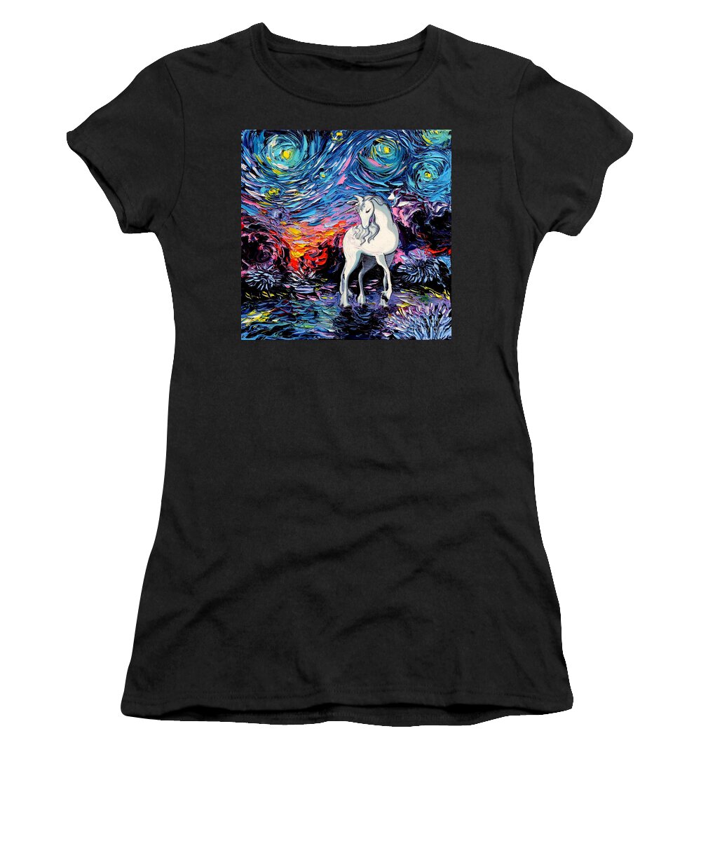 Last Unicorn Women's T-Shirt featuring the painting Regret by Aja Trier