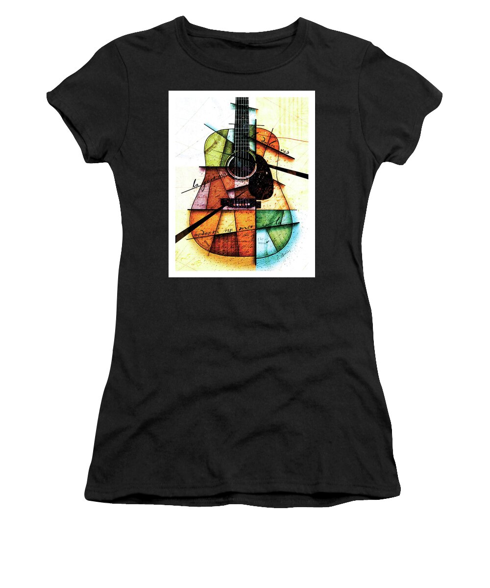 Guitar Women's T-Shirt featuring the digital art Resonancia En Colores by Gary Bodnar