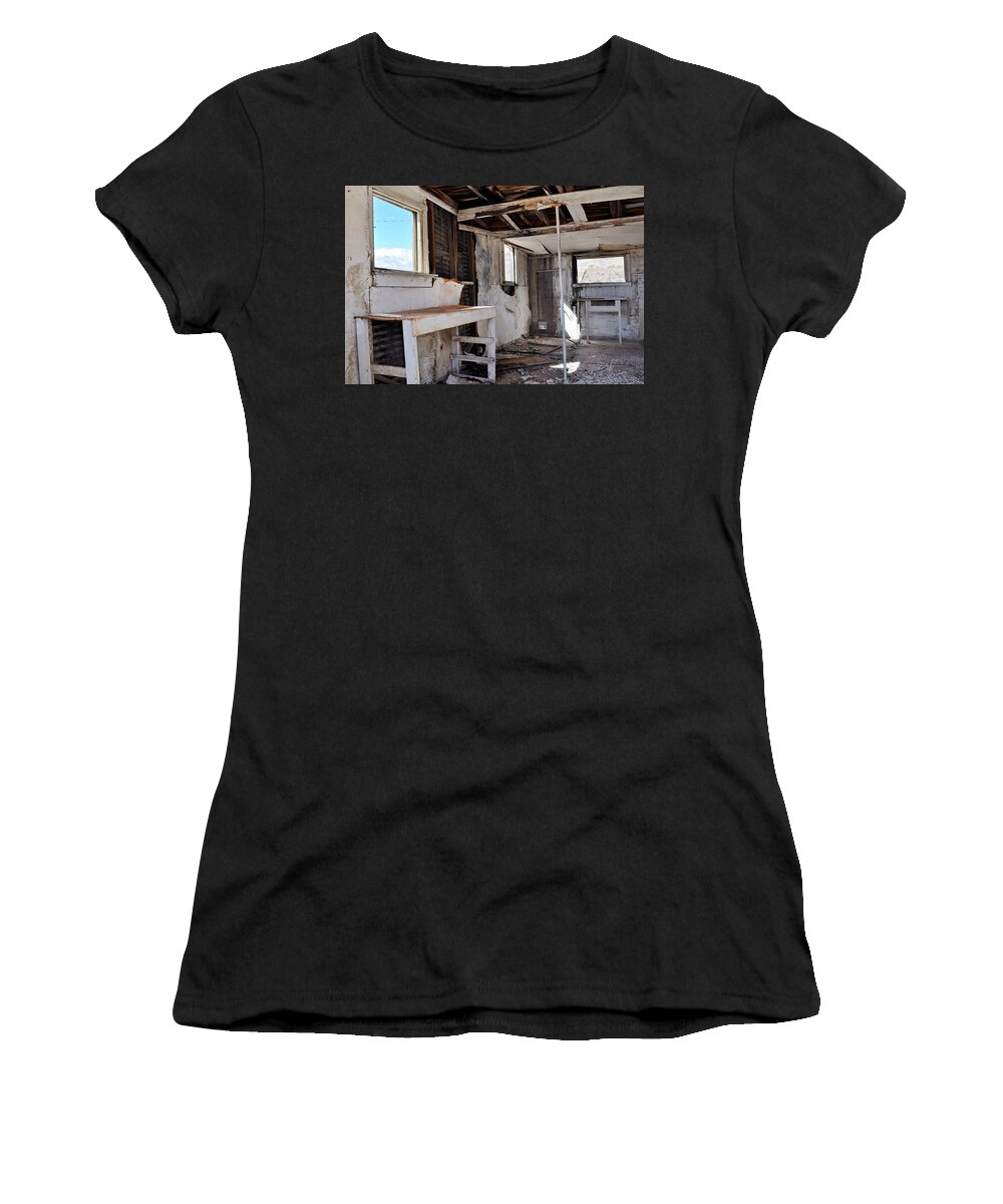 Death Valley National Park Women's T-Shirt featuring the photograph Rhyolite Ghost Town Abandoned by Kyle Hanson