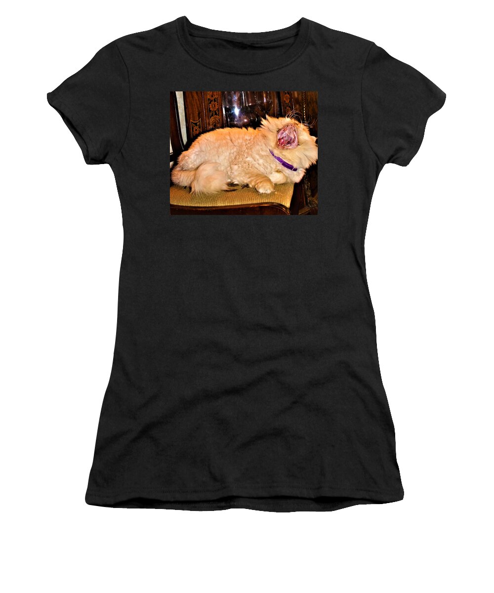 Cat Women's T-Shirt featuring the photograph Roar by Yelena Tylkina
