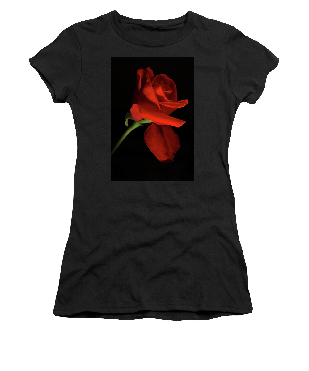 Macro Women's T-Shirt featuring the photograph Rose 8702 by Julie Powell