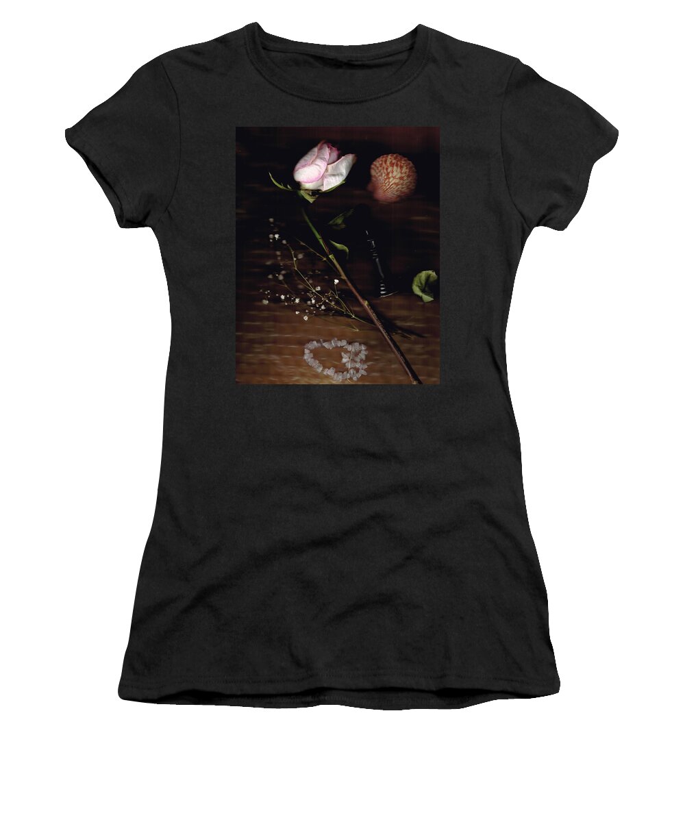 Scanner Women's T-Shirt featuring the digital art Rose Shell Scan by Dan Twyman