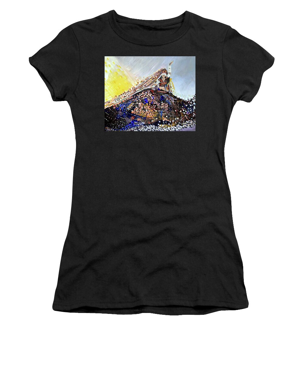 Exotic Women's T-Shirt featuring the painting Salute by Chiquita Howard-Bostic